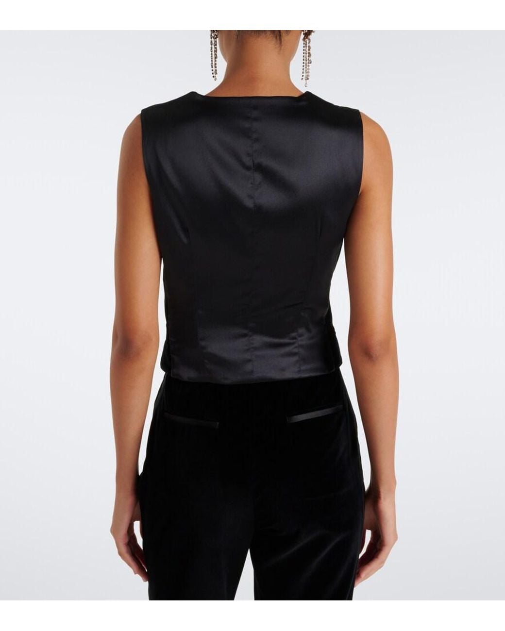 Dolce & Gabbana Black Cotton And Silk-Blend Velvet Vest