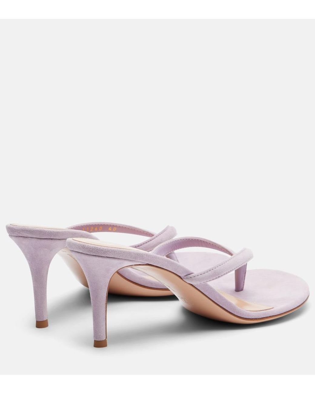 Gianvito Rossi Pink Calypso Suede Thong Sandals