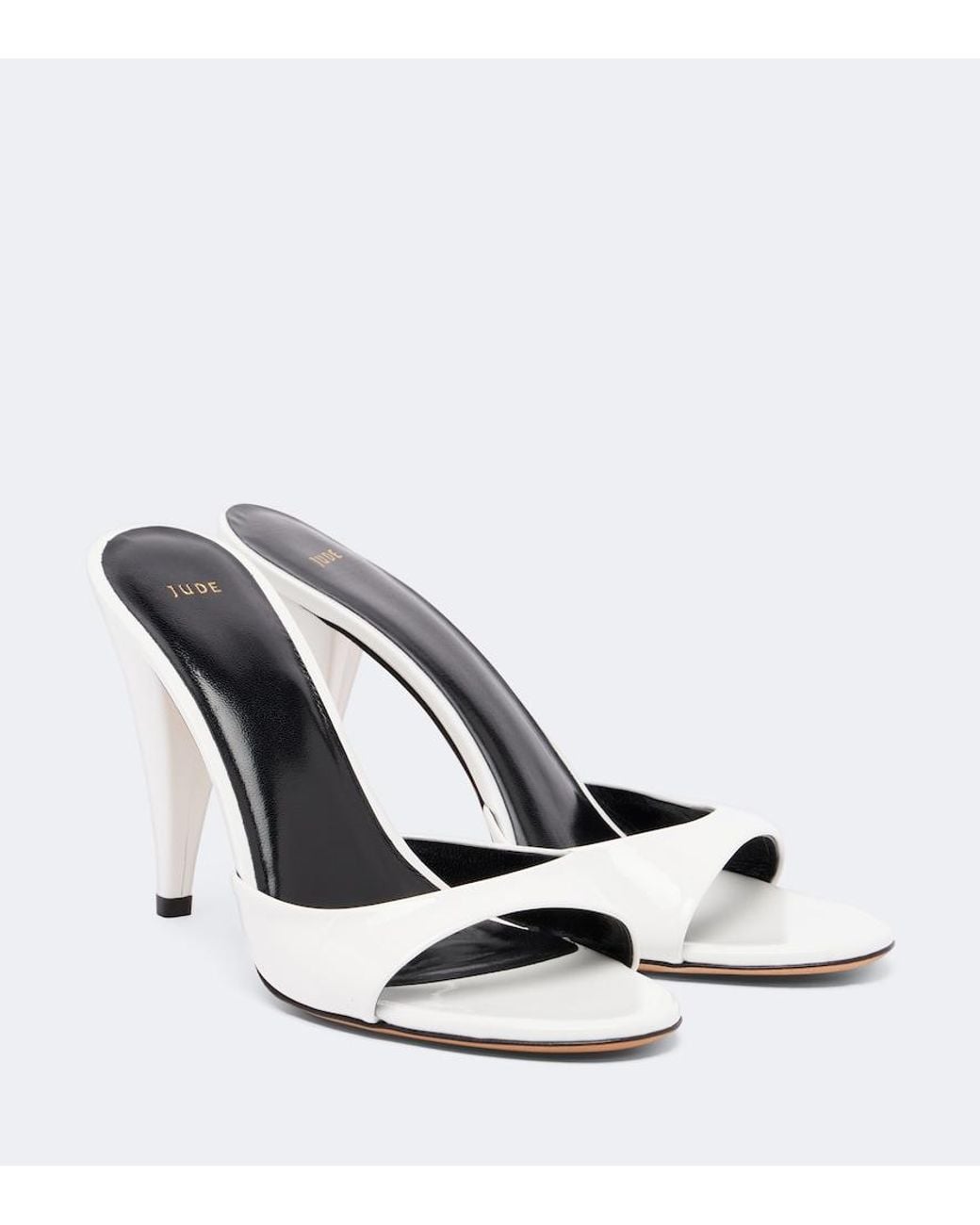 Jude White Hew Leather Mules