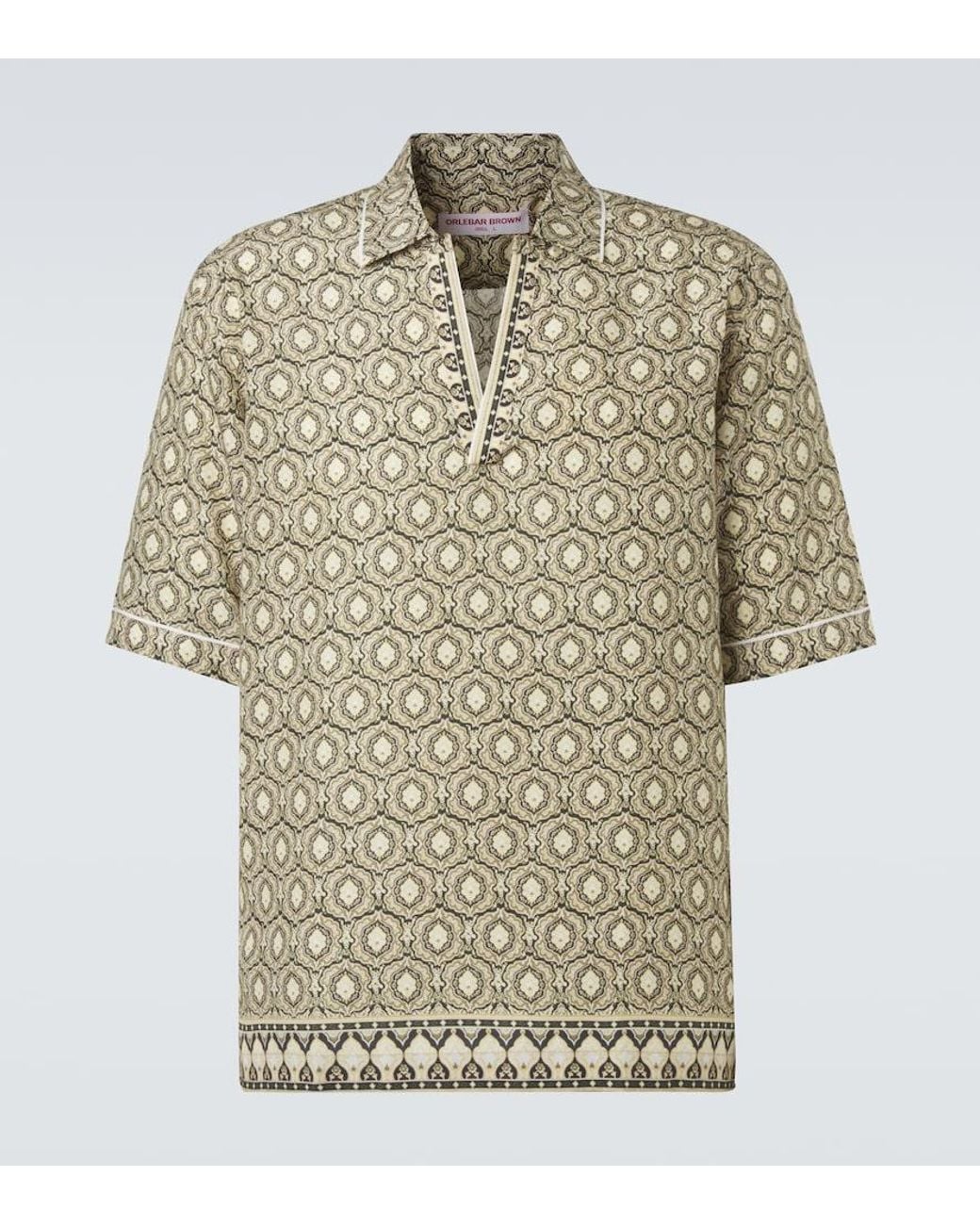 Orlebar Brown Natural Ridley Printed Shirt for men