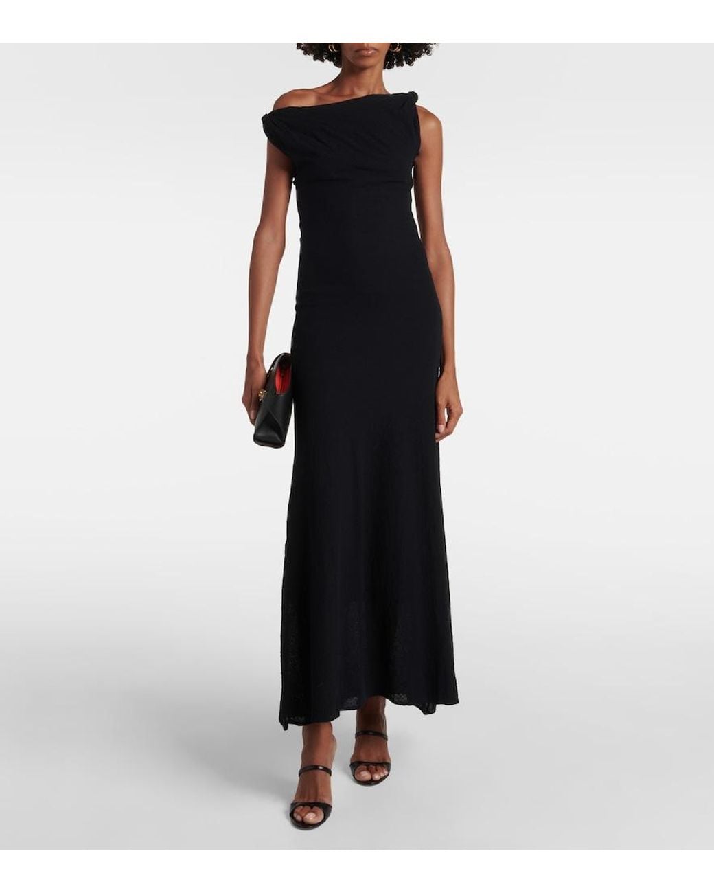 Sir Black Glow Twist Cotton-Blend Midi Dress