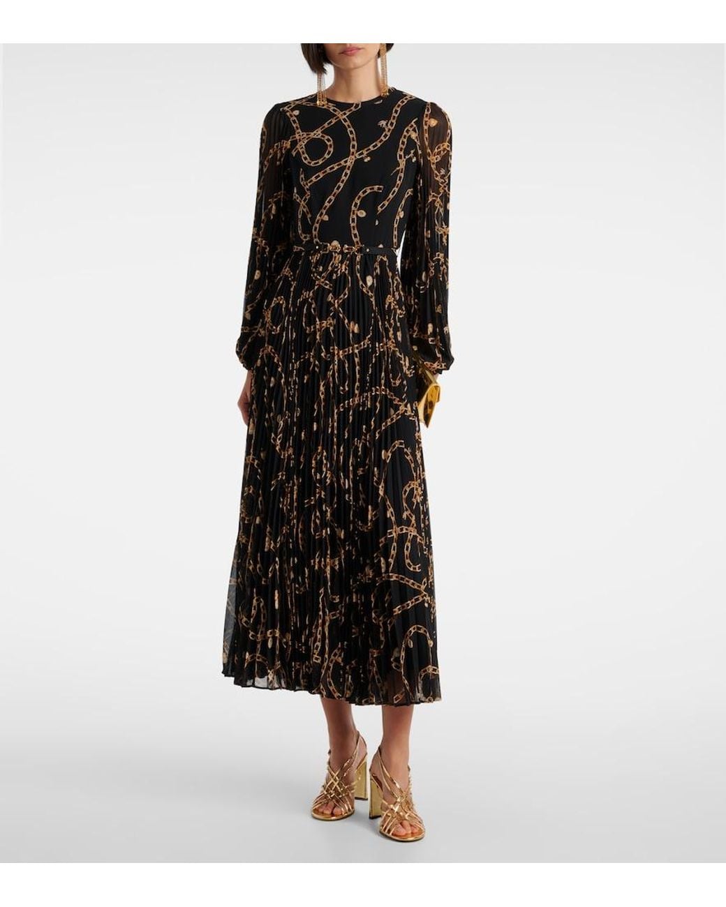 Zimmermann Black Sunray Printed Midi Dress