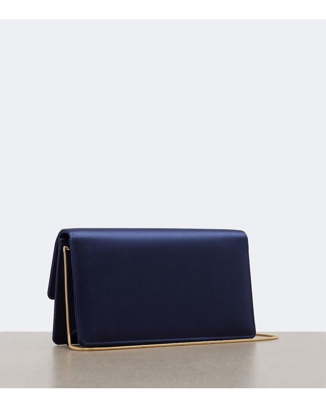 Manolo Blahnik Blue Capripla Embellished Satin Clutch