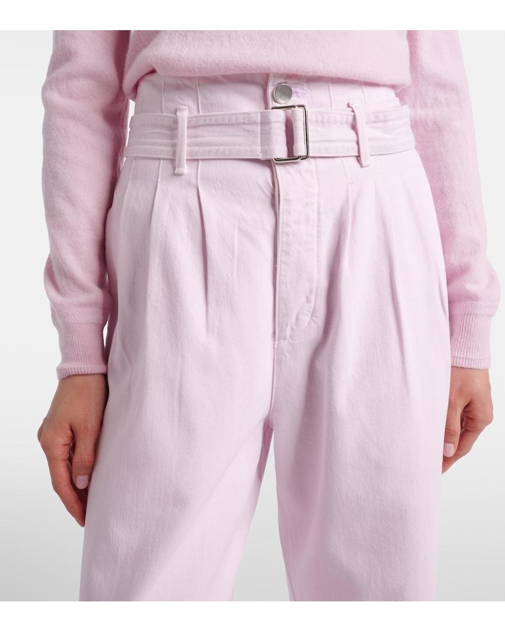 Agolde Pink X Maria Mcmanus Belted Wide-Leg Jeans
