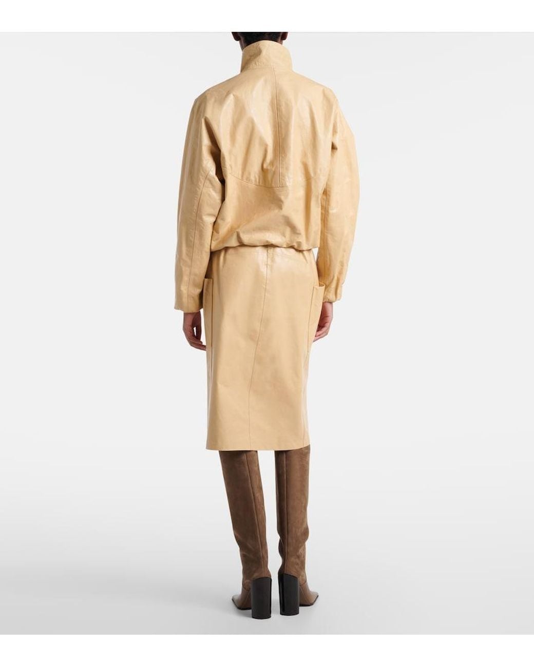 Alaïa Natural Leather Pencil Skirt