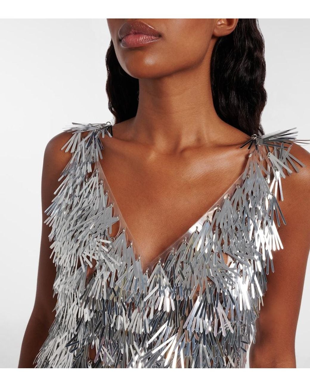 Rabanne Gray Embellished Minidress