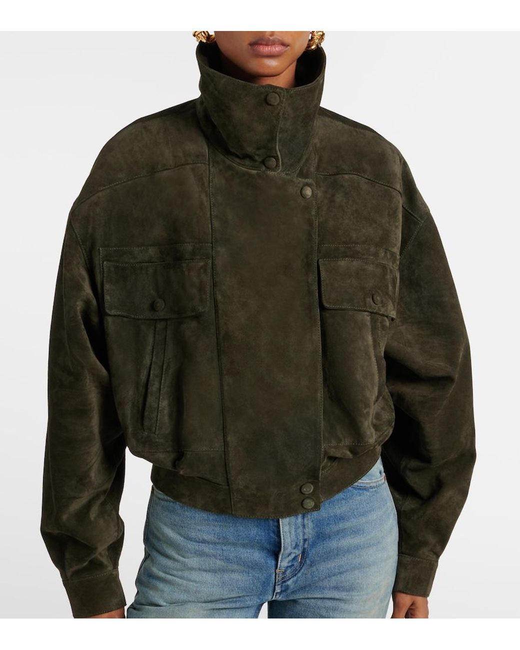 Saint Laurent Green Suede Jacket