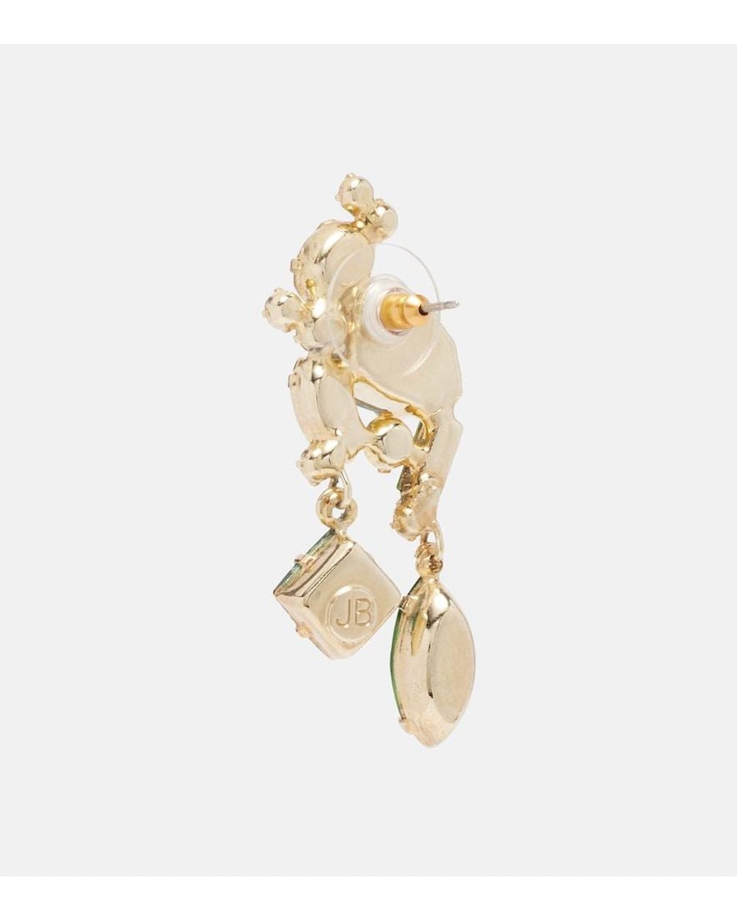 Jennifer Behr Green Ambra Crystal-Embellished Drop Earrings