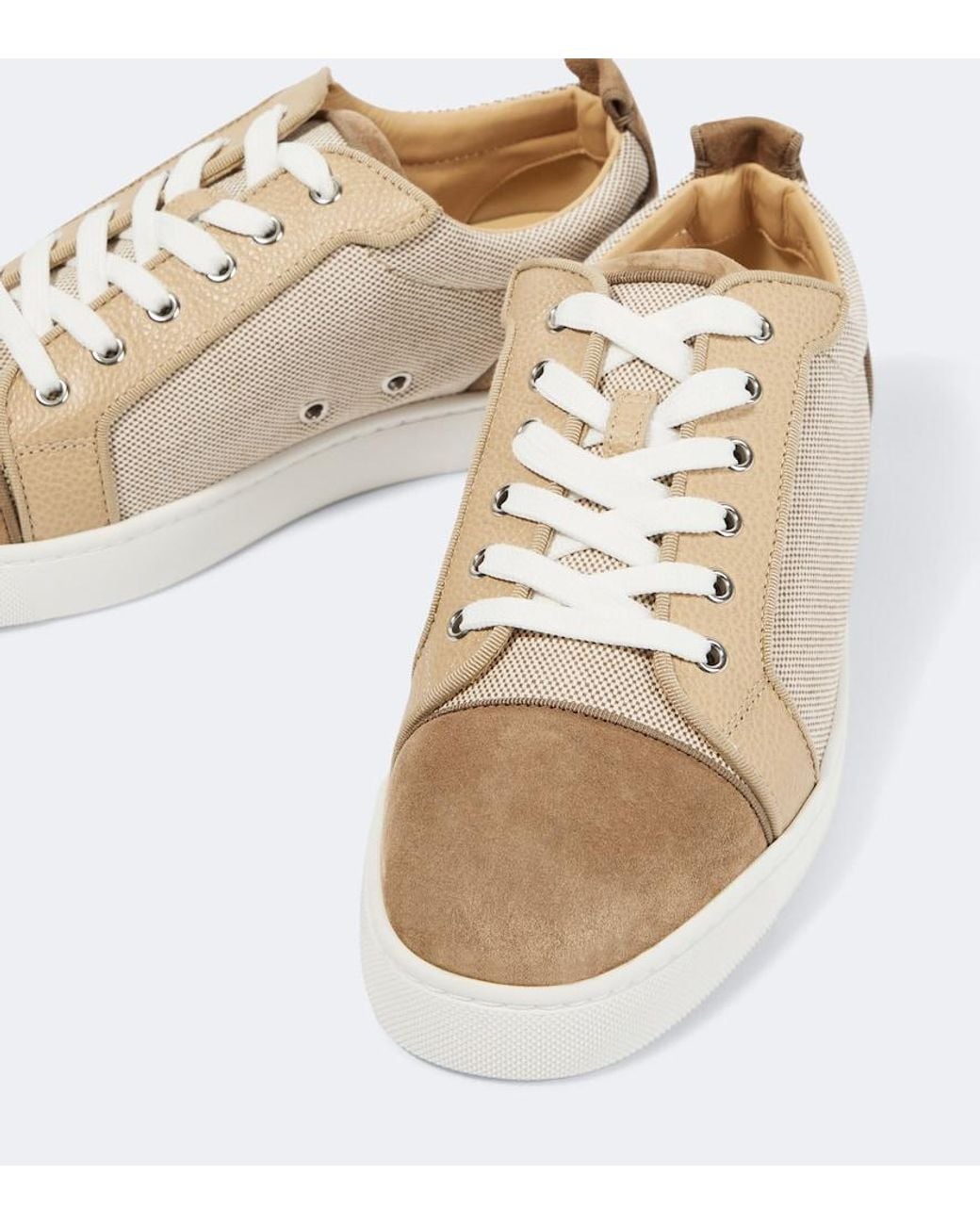 Christian Louboutin Brown Louis Junior Orlato Suede And Cotton Low-top Trainers for men