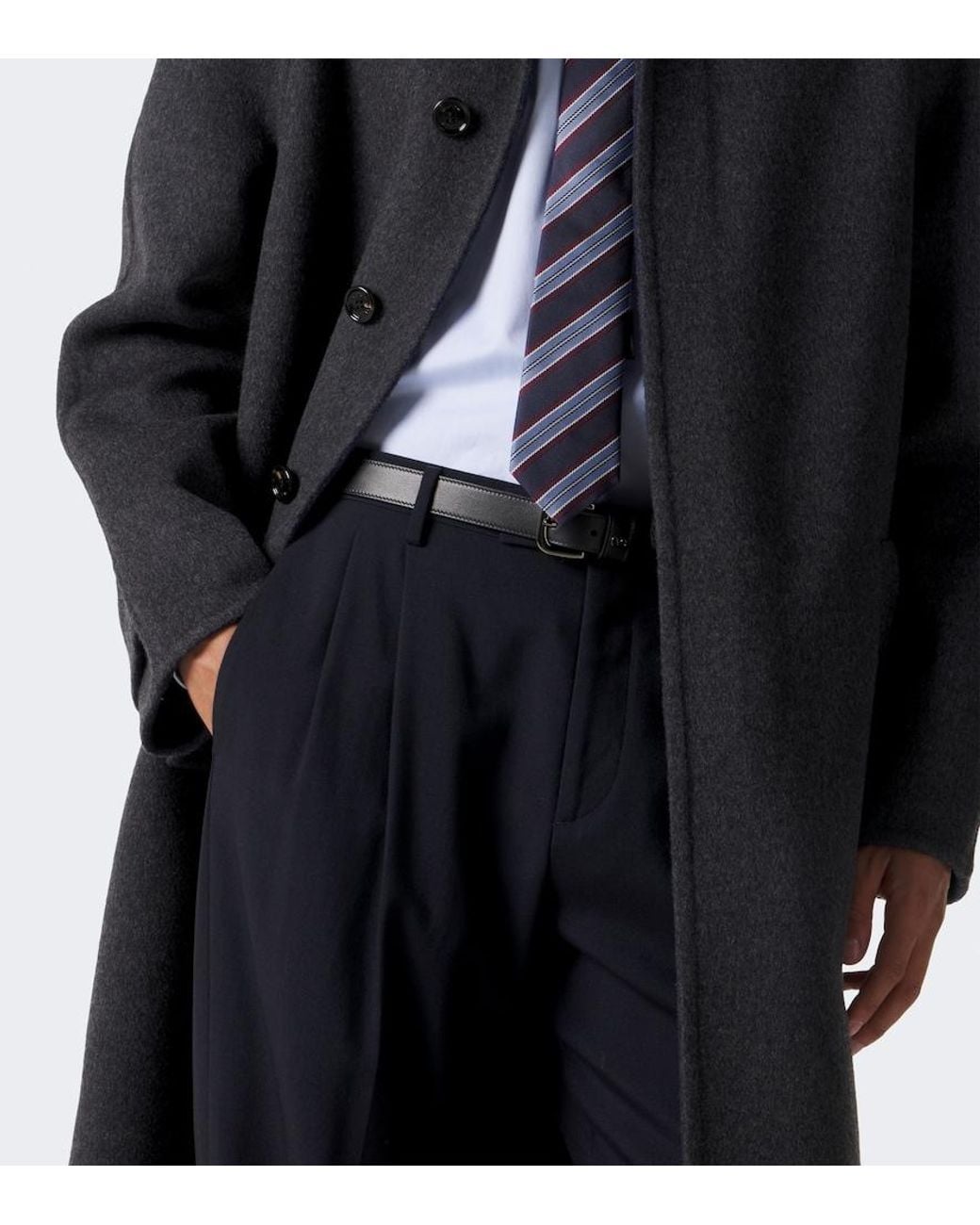 Valentino Blue Wool And Silk Coat for men