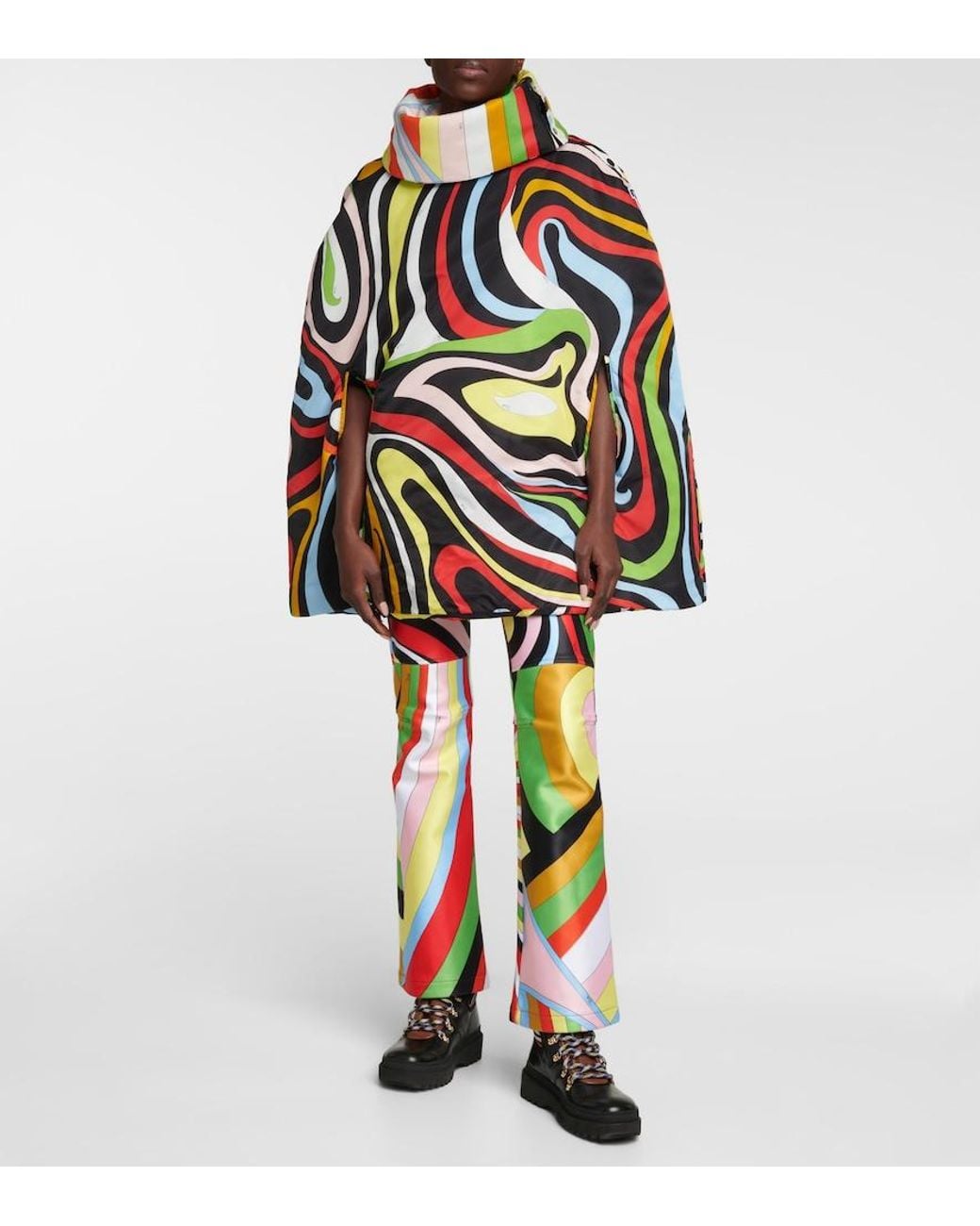 Emilio Pucci Green X Fusalp Marmo Poncho