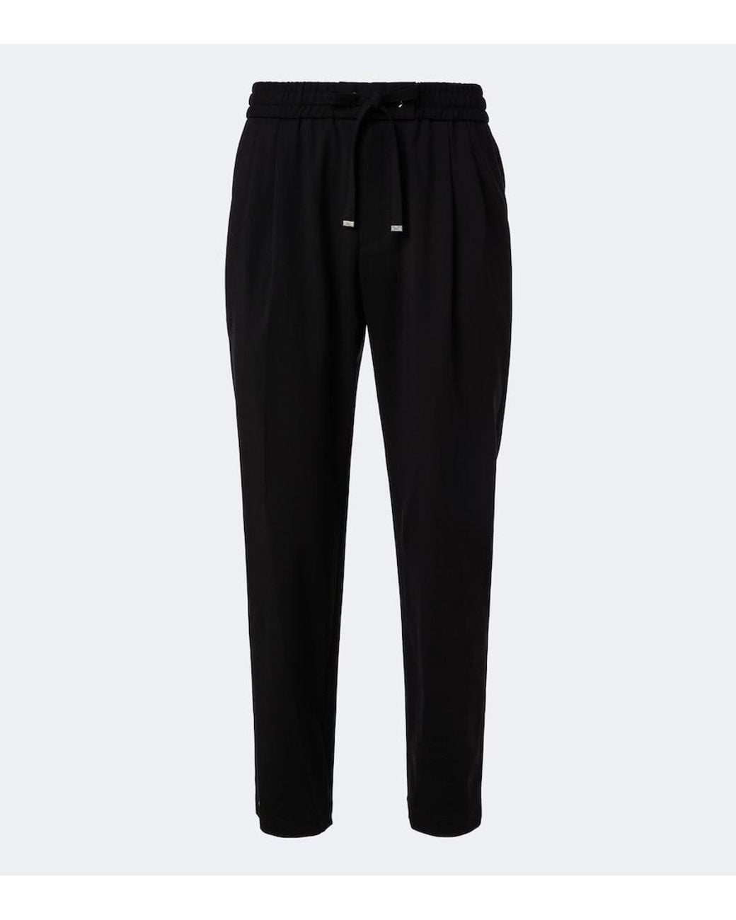 Dolce & Gabbana Black Wool-Blend Straight Pants for men
