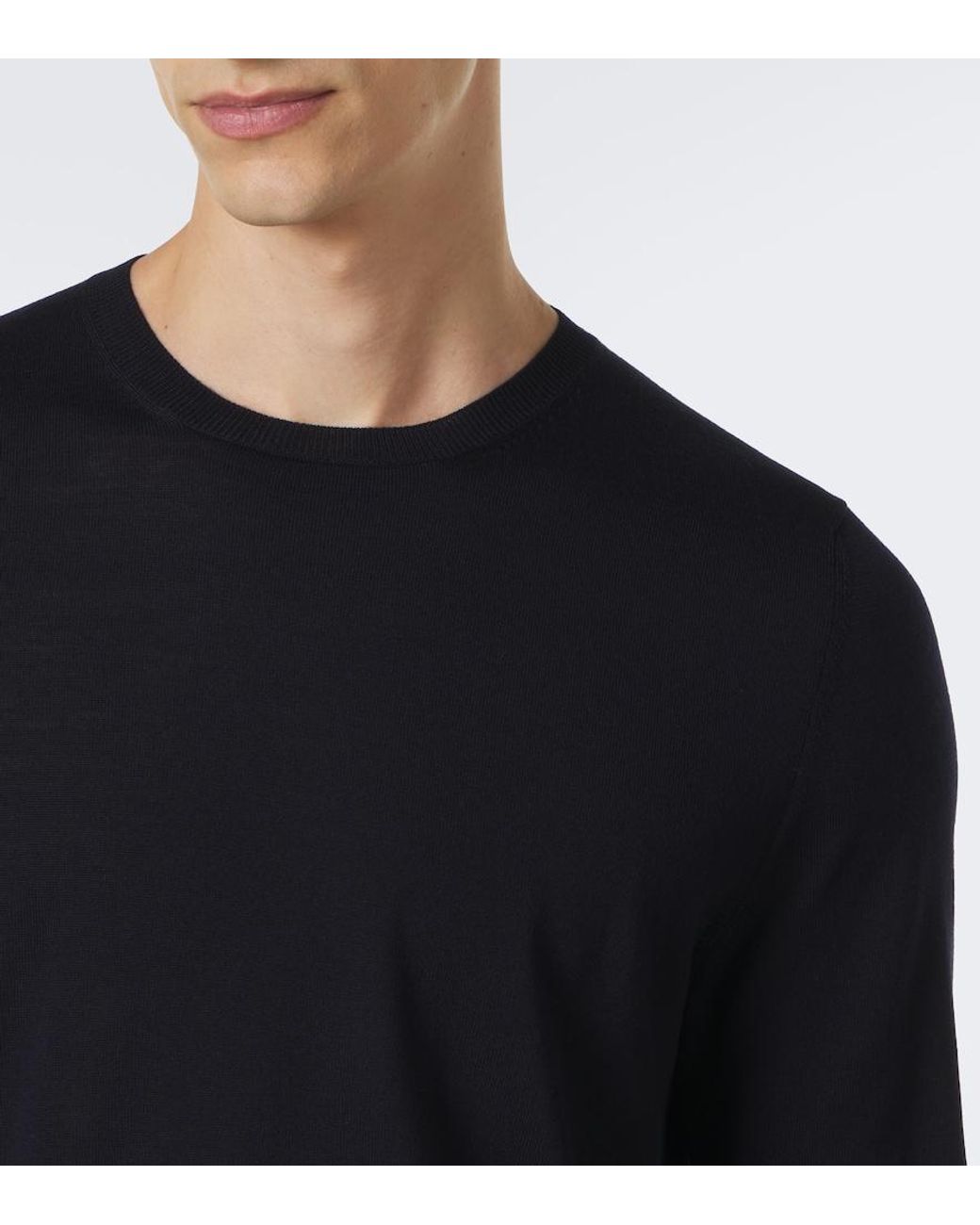Fendi Blue Wool Sweater for men