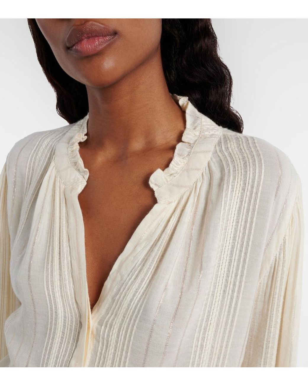 Velvet White Cynthia Striped Blouse