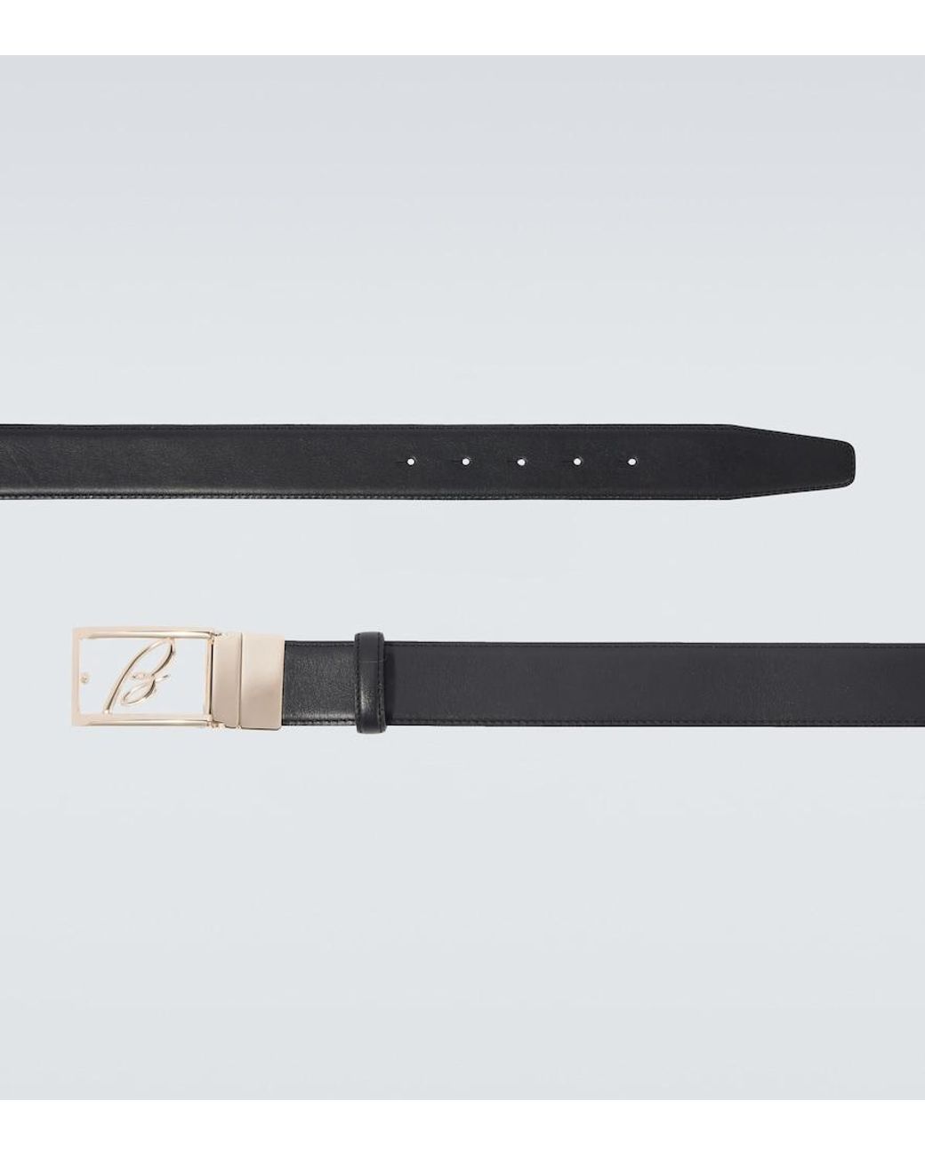 Brioni Black Logo Leather Belt for men