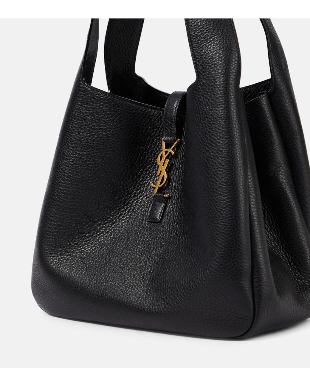 Saint Laurent Black Le 5 A 7 Bea Leather Tote Bag