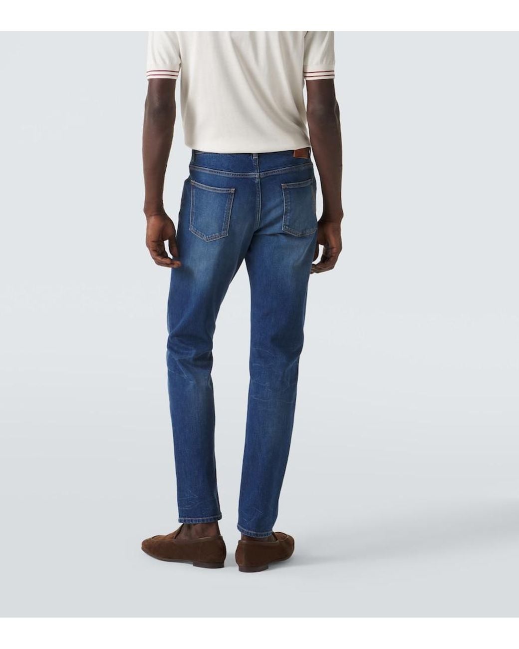 Dolce & Gabbana Blue Mid-Rise Slim Jeans for men