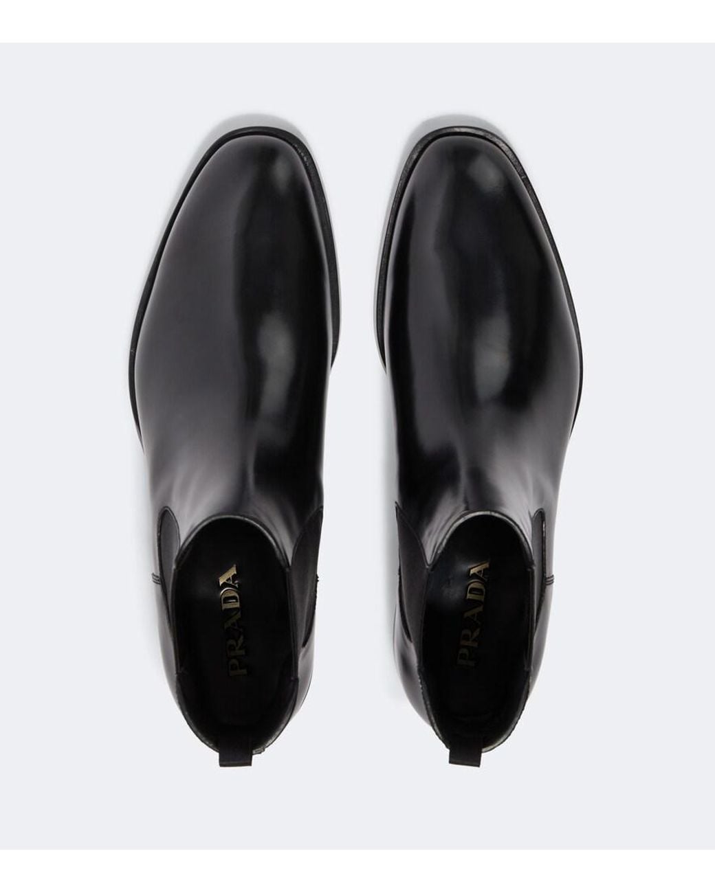 Prada Black Leather Chelsea Boots for men