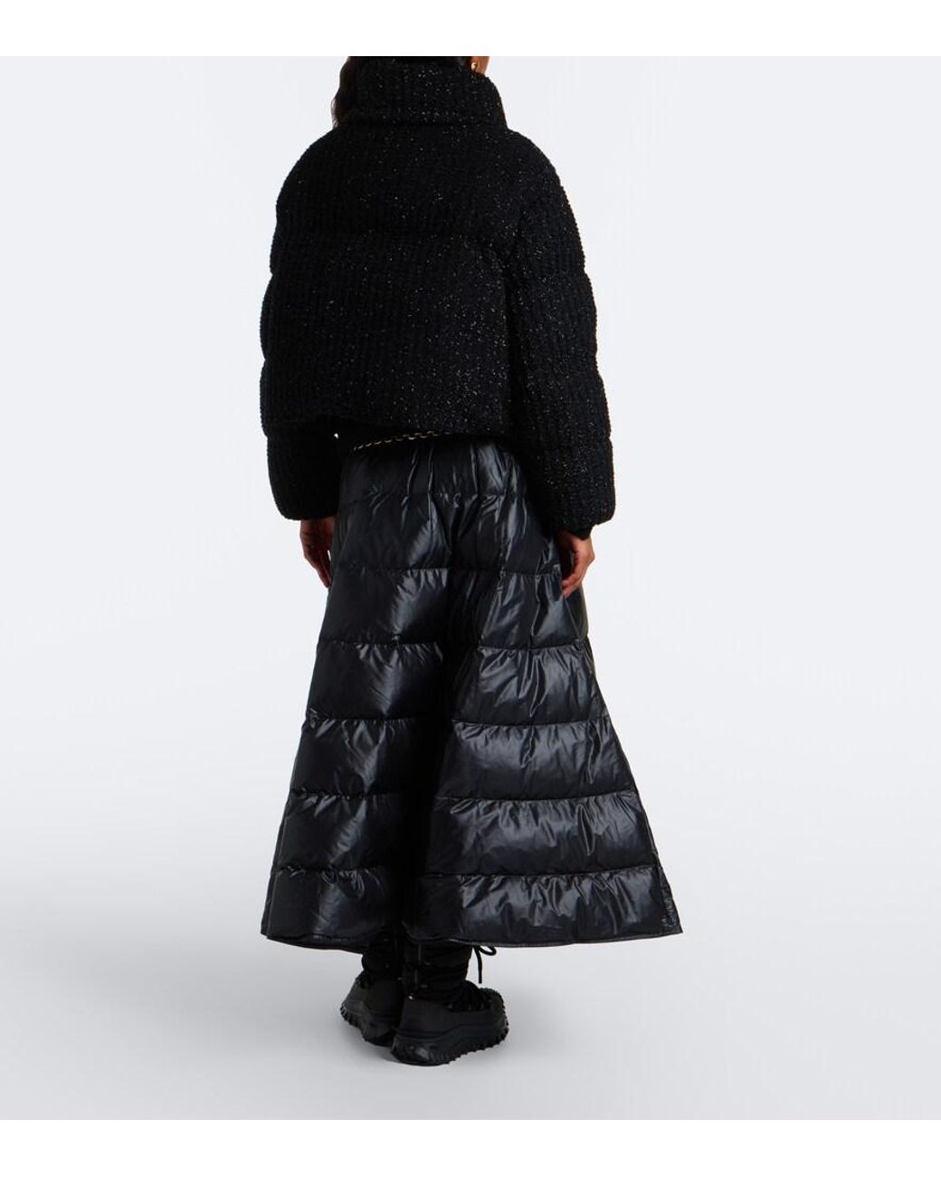 Moncler Black Quilted Down Skirt