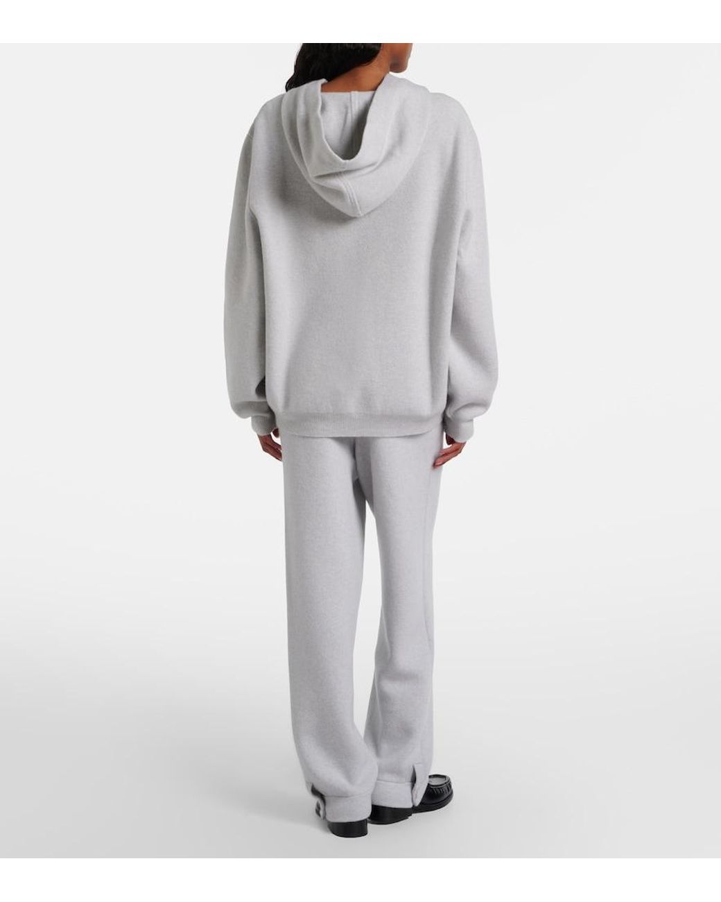 God's True Cashmere Gray Cashmere Straight Pants With Rose Quartz
