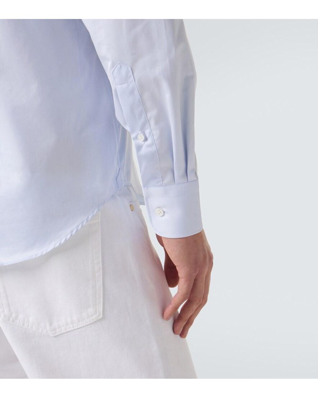 Thom Sweeney Blue Cotton Shirt for men