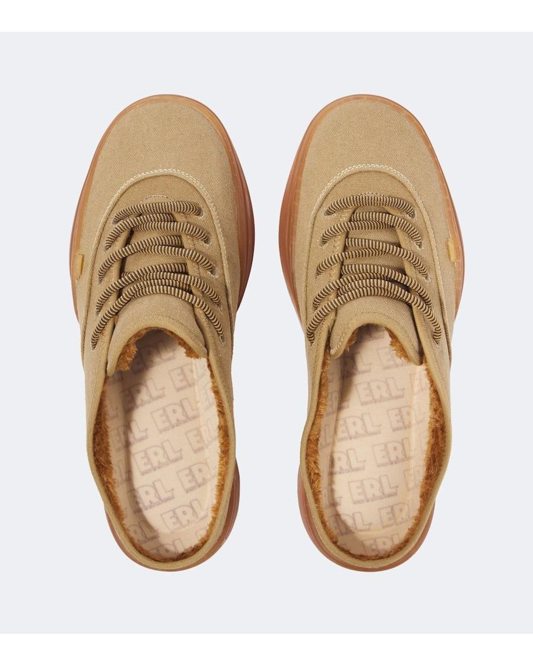 ERL Brown Canvas Mules for men