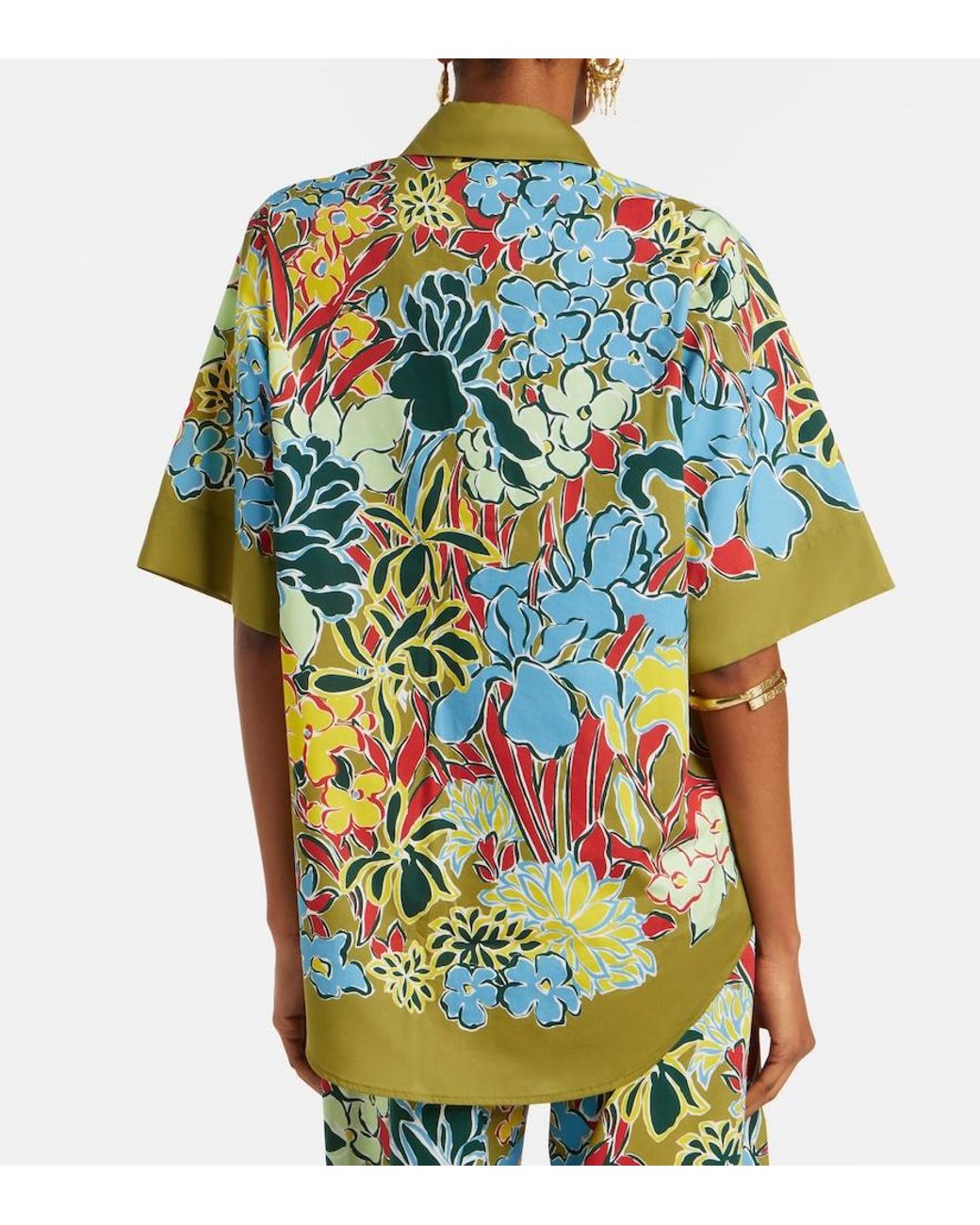 ALÉMAIS Green Solstice Floral Cotton-Blend Shirt