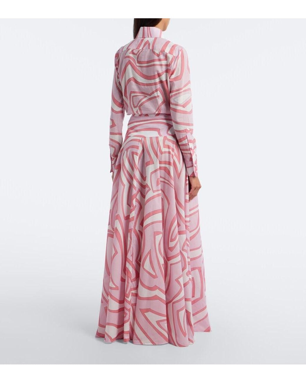 Emilio Pucci Pink Labirinto Cotton Maxi Skirt