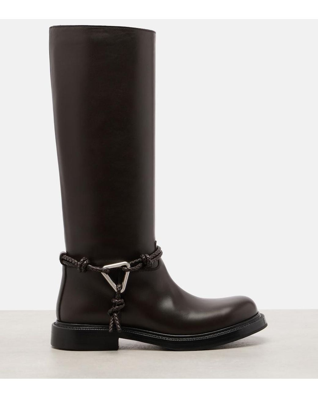 Bottega Veneta Black James Leather Knee-High Boots