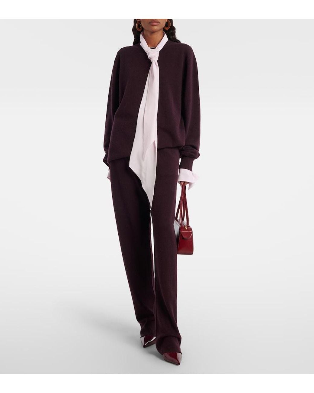 Extreme Cashmere Purple Rush Cashmere-Blend Straight Pants