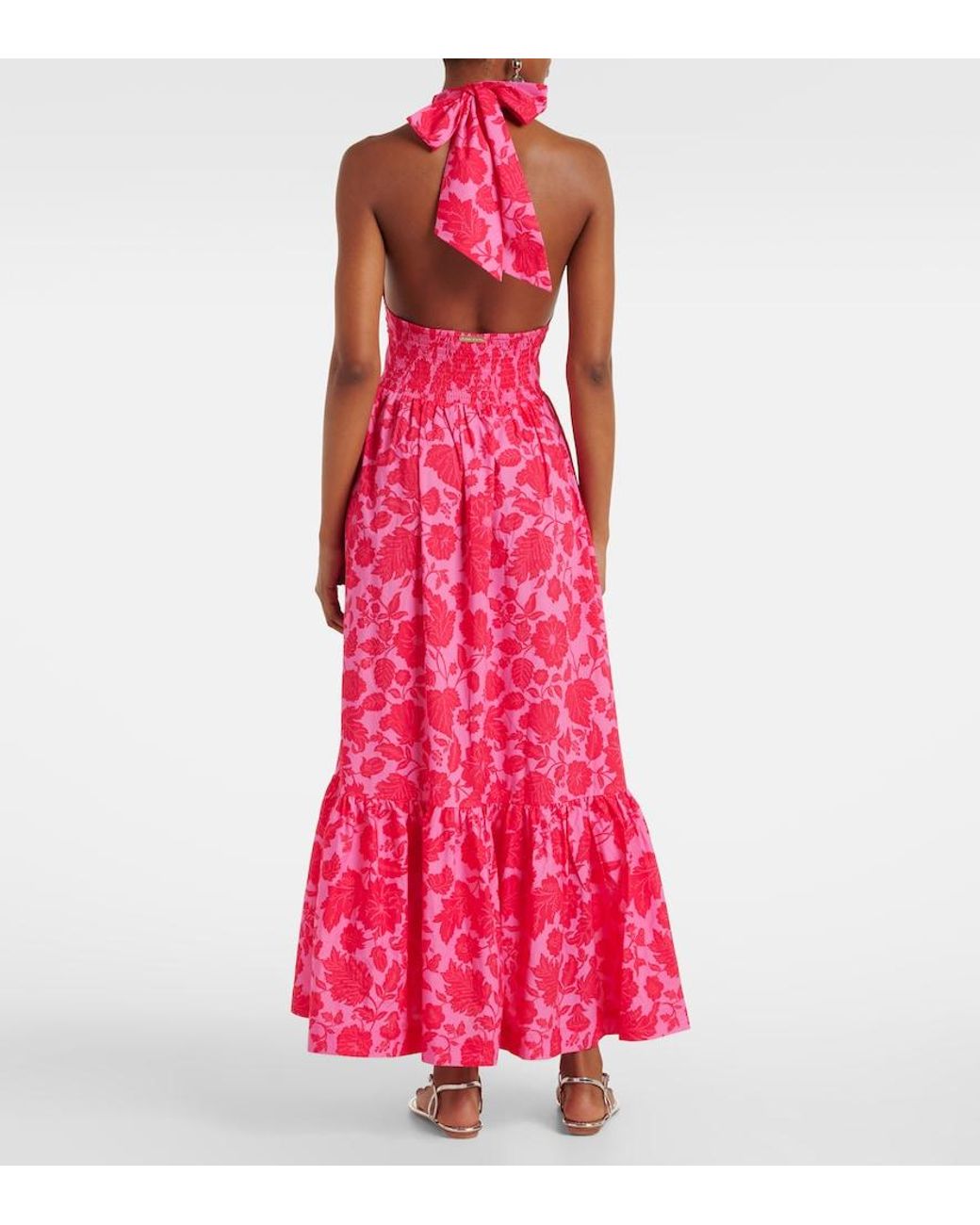 Heidi Klein Pink Fairhaven Floral Cotton-Blend Maxi Dress
