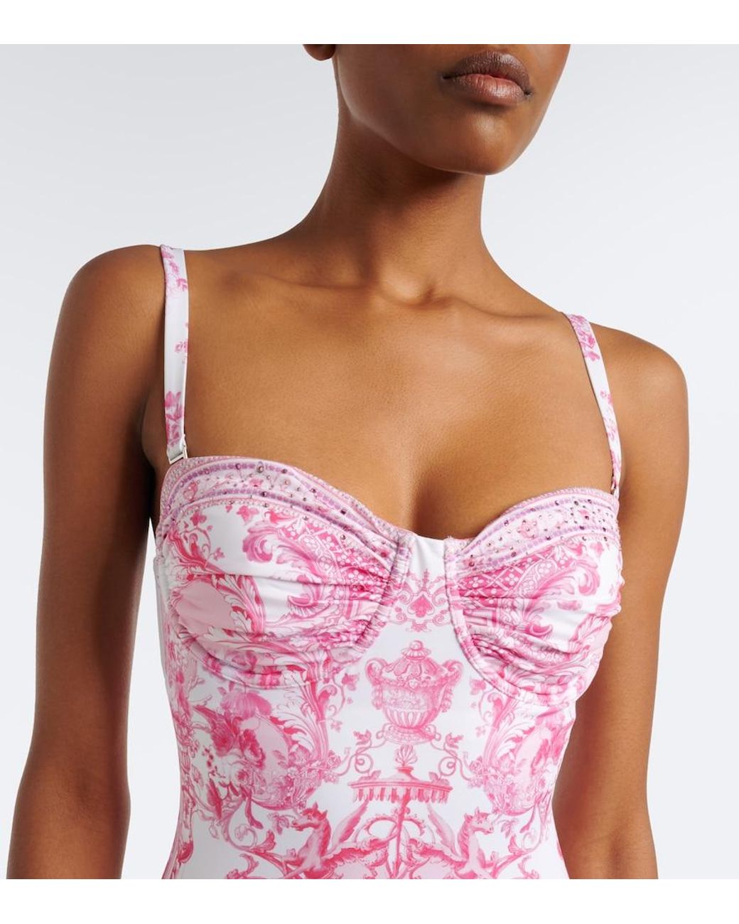 Camilla Pink Embellished Printed Swimsuit
