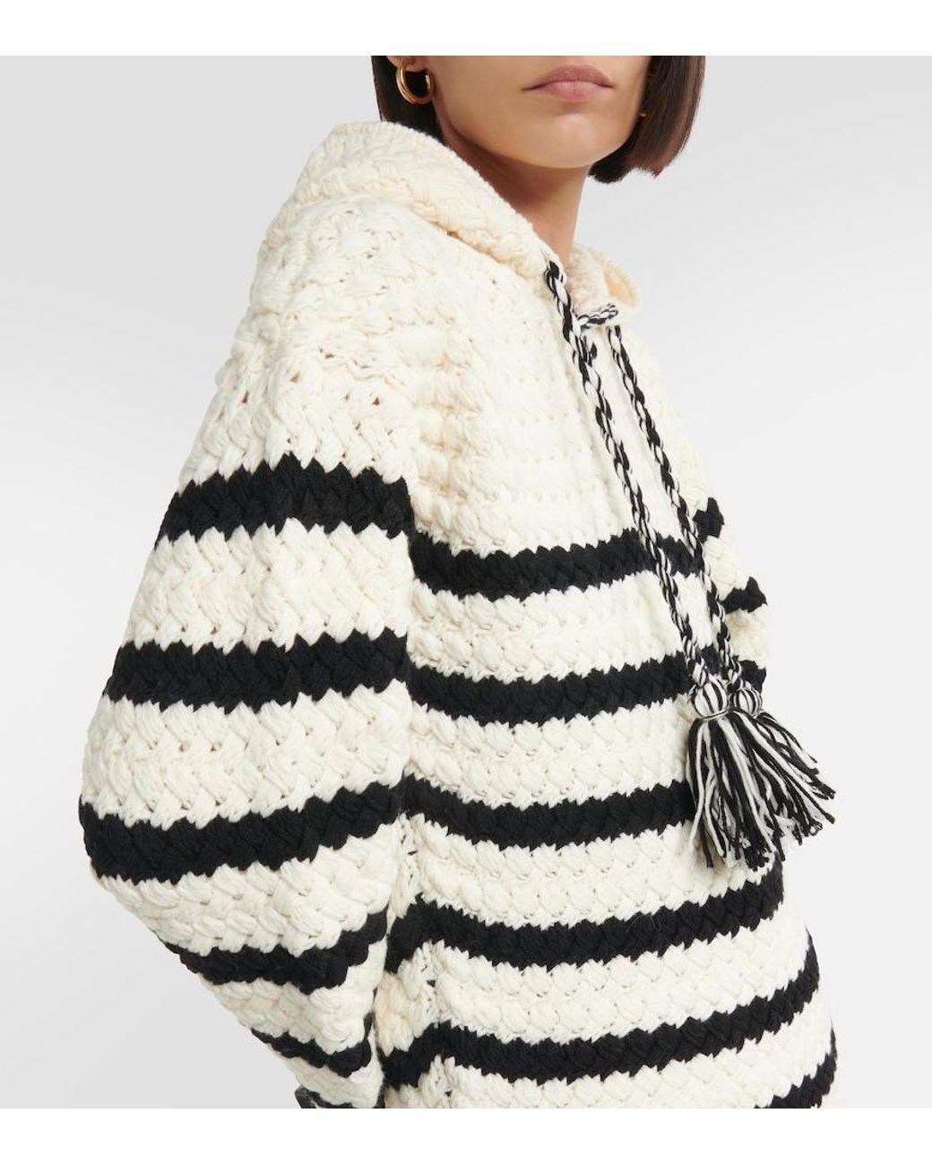 Alanui Natural The Mariner Striped Wool Hoodie