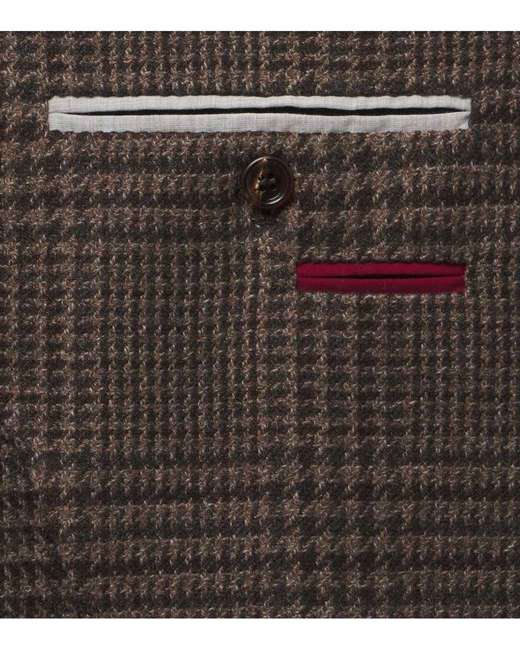 Brunello Cucinelli Brown Prince Of Wales Check Cashmere Blazer for men