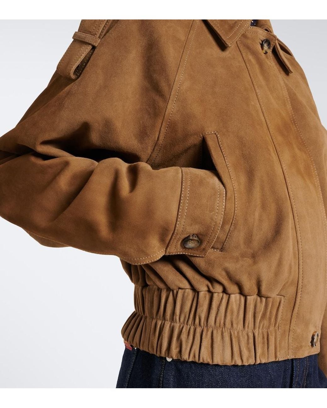 7 For All Mankind Brown Suede Blouson Jacket