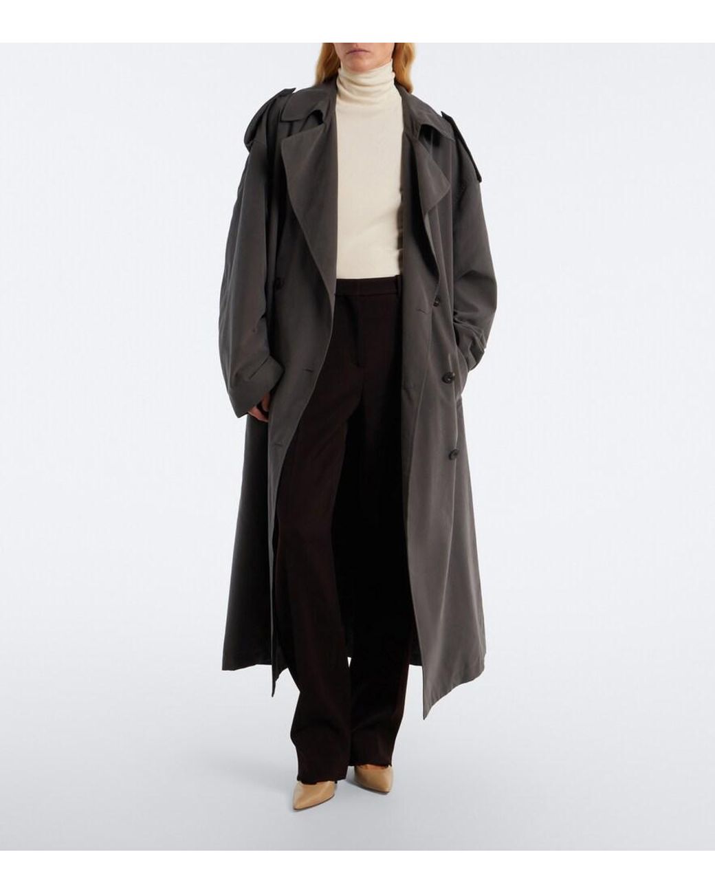 The Row Black Elmer Wool Straight Pants