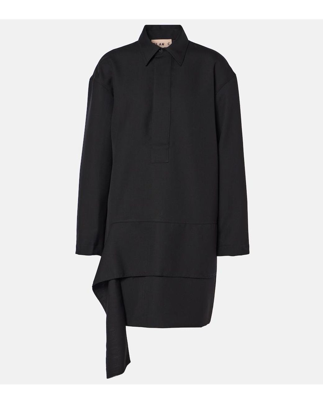 Plan C Black Wool-Blend Minidress