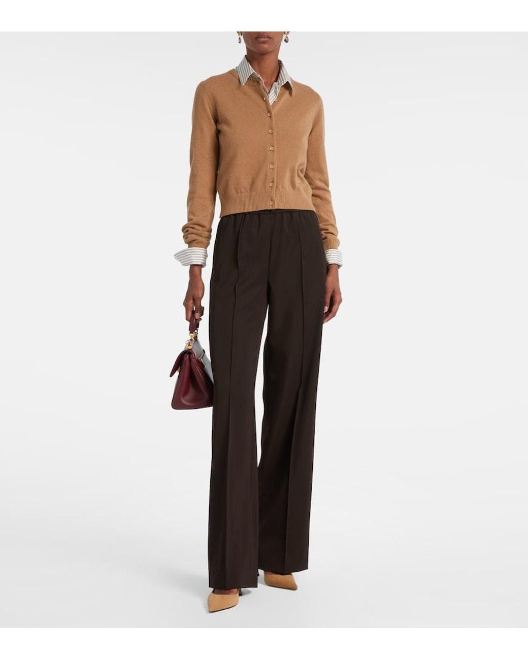 Dolce & Gabbana Black Virgin Wool Wide-Leg Pants