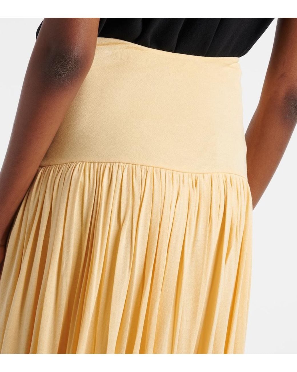 Totême Natural Gathered Jersey Midi Skirt