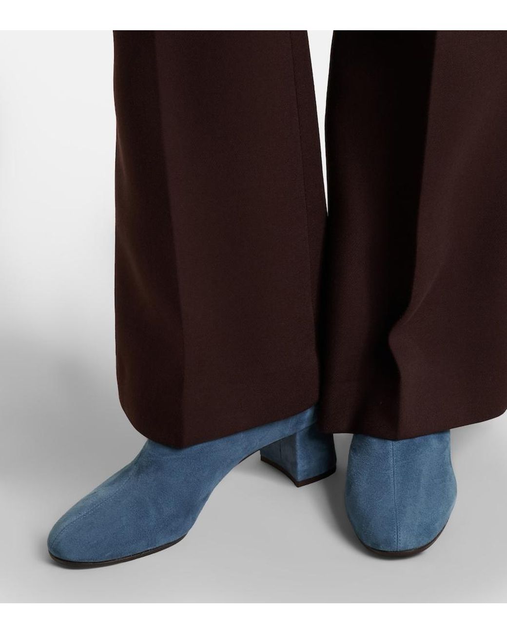 Aquazzura Blue Saint Honore Suede Ankle Boots
