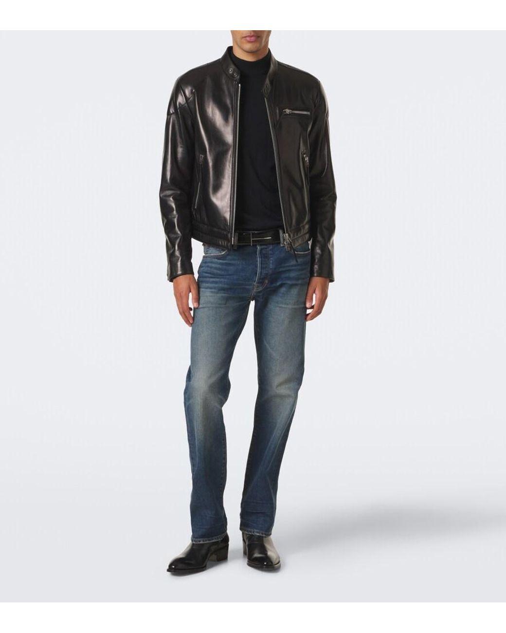 Tom Ford Black Wool Turtleneck Sweater for men