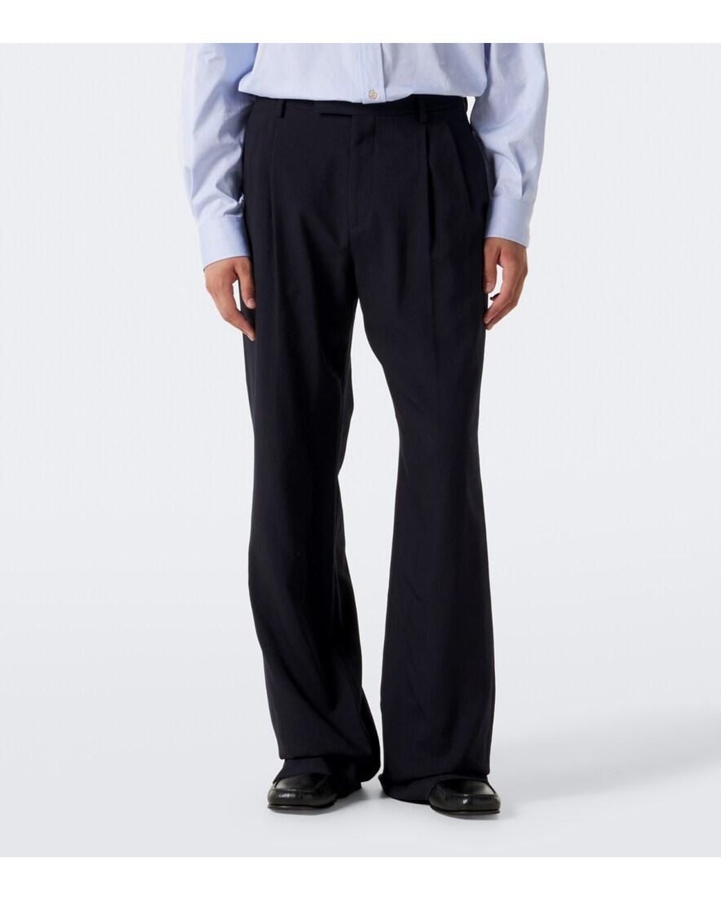 Valentino Garavani Blue Virgin Wool Straight Pants for men