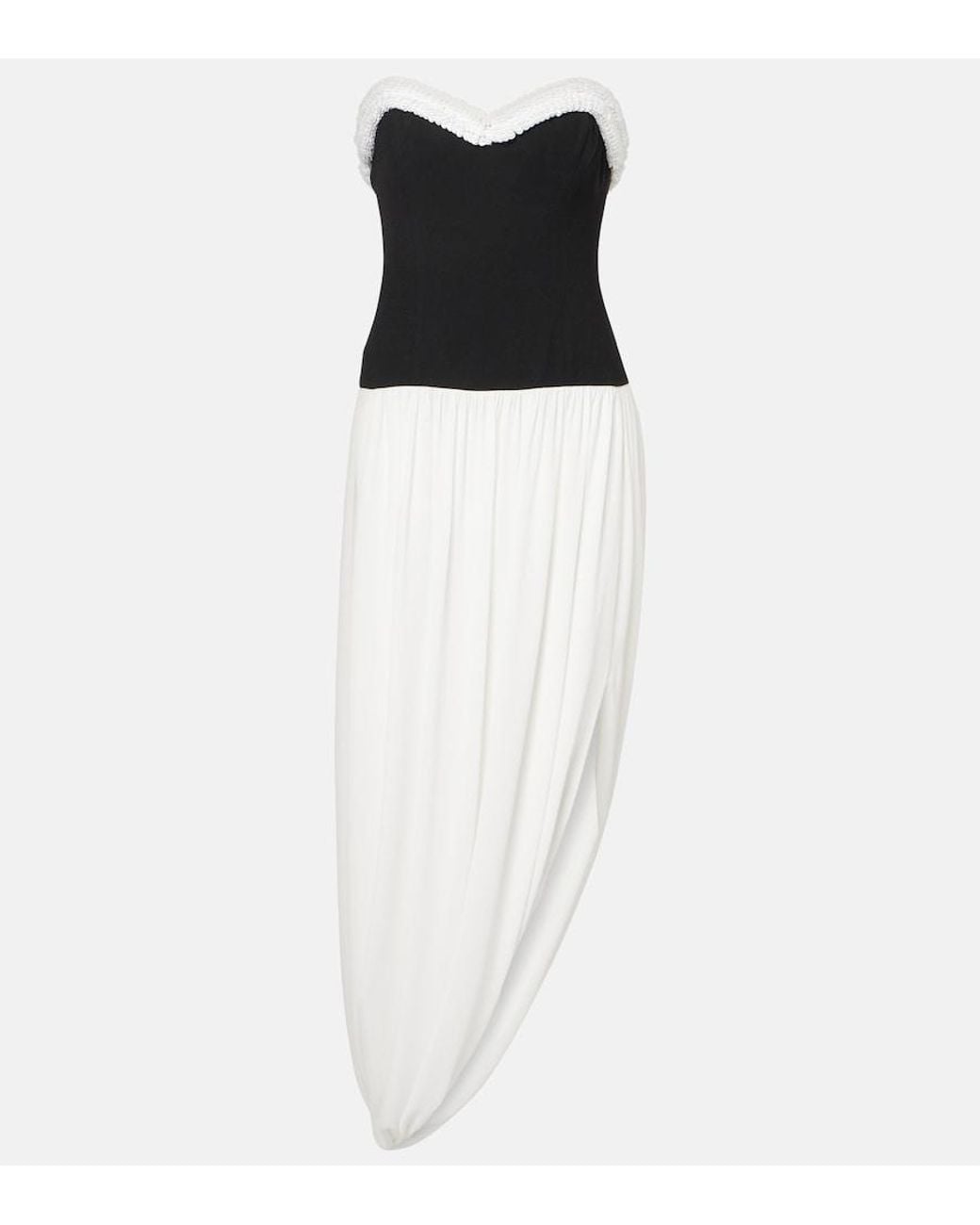 Jonathan Simkhai White Augusta Embellished Bustier Dress