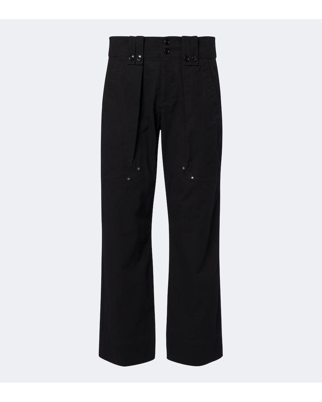 Isabel Marant Black Amandine Pleated Cotton-Blend Straight Pants