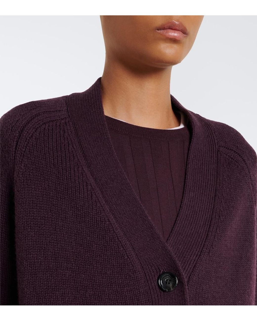 Jardin Des Orangers Purple Virgin Wool And Cashmere Cardigan