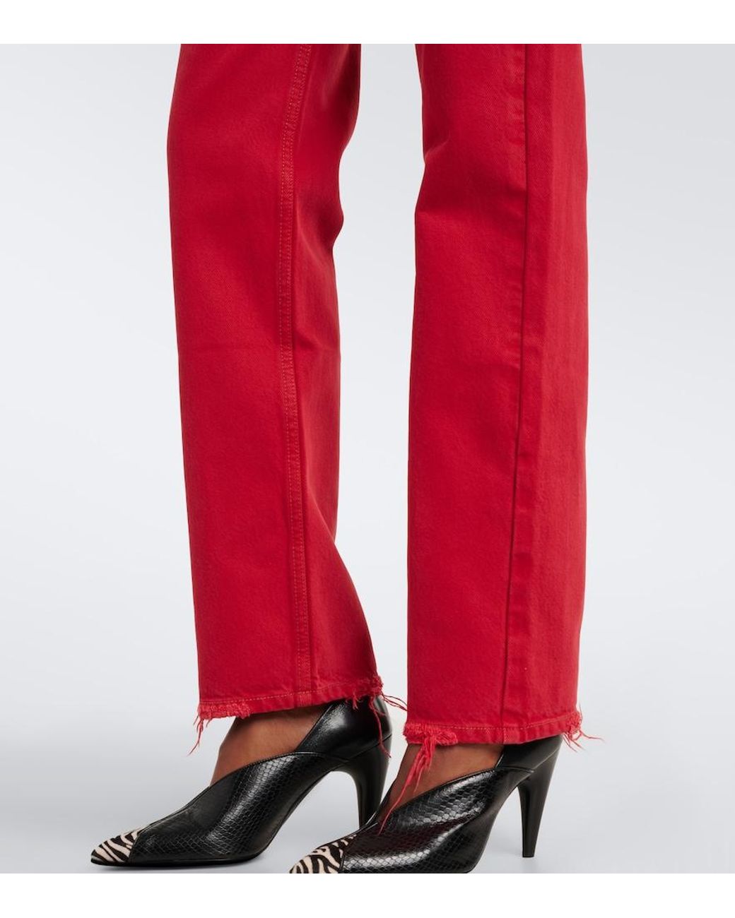 Isabel Marant Red Daya Distressed Slim Jeans