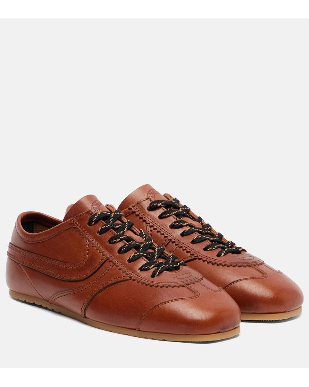 Dries Van Noten Brown Leather Sneakers