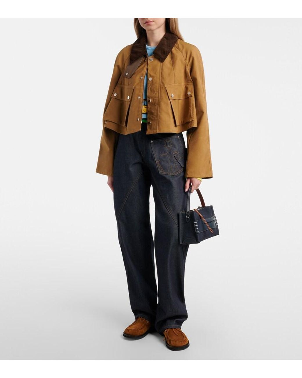J.W. Anderson Blue Loafer Small Denim Shoulder Bag