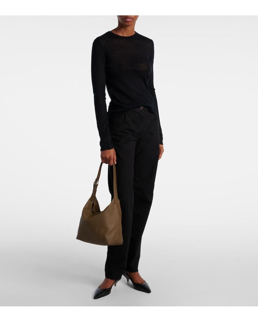 The Row Brown Schultertasche Isa Aus Leder
