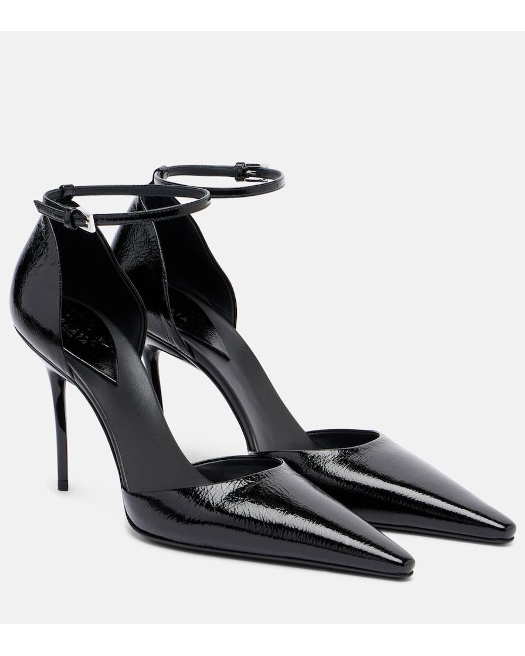 Alaïa Black D'Orsay 90 Patent Leather Pumps